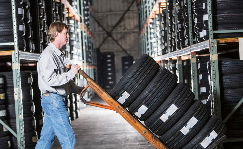 tire storage in warehouse